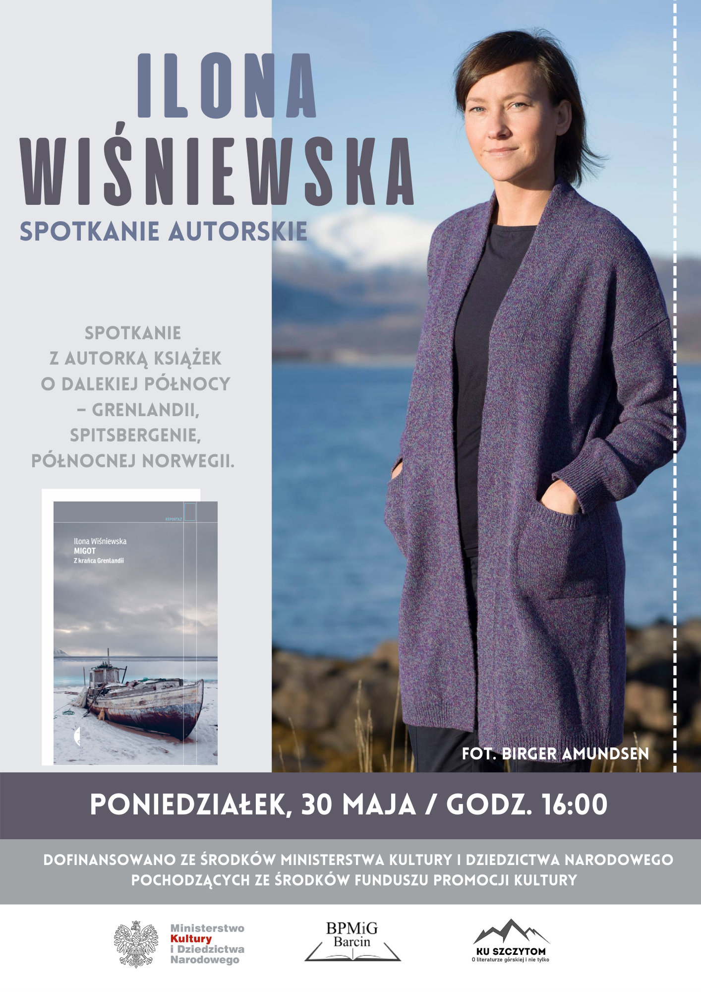 Plakat informujący o spotkaniu z Iloną Wiśniewską